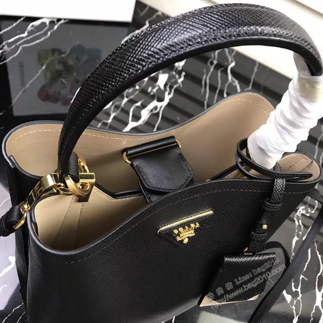 prada女包 普拉達專櫃最新款手提肩背包 1BA212 Prada Double Saffiano皮革手袋 Prada進口牛皮水桶包  pyd2172